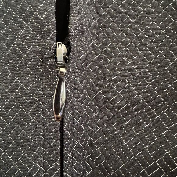 ZANELLA Made in Italy Blazer Gray Lined Zip Up Career Fitted Jacket Size 6 - Picture 3 of 11